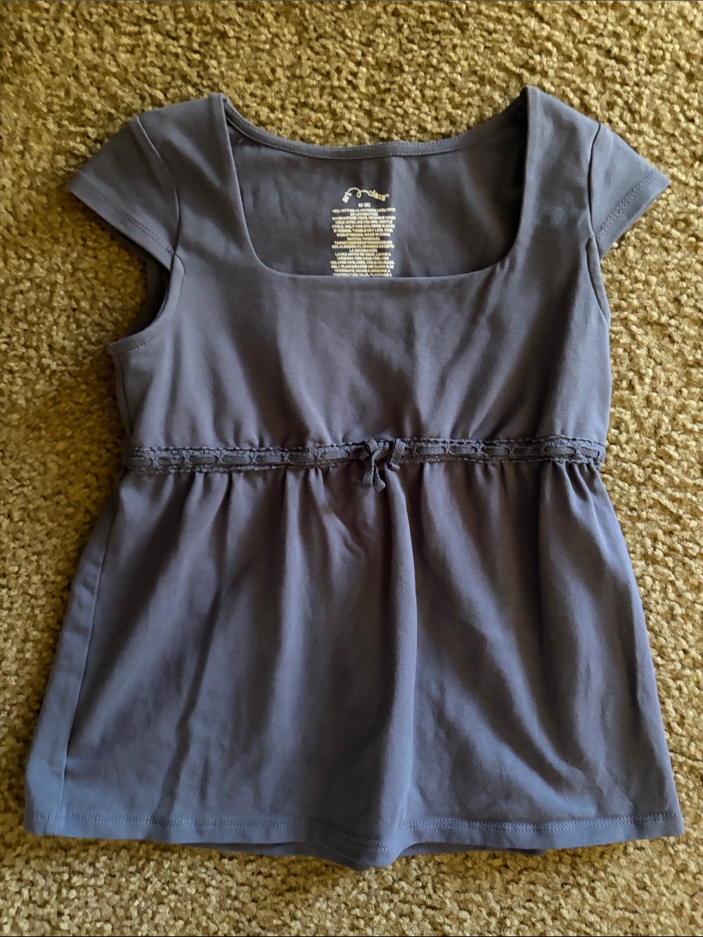 art class Slate Gray Empire Waist Scoop Neck Top